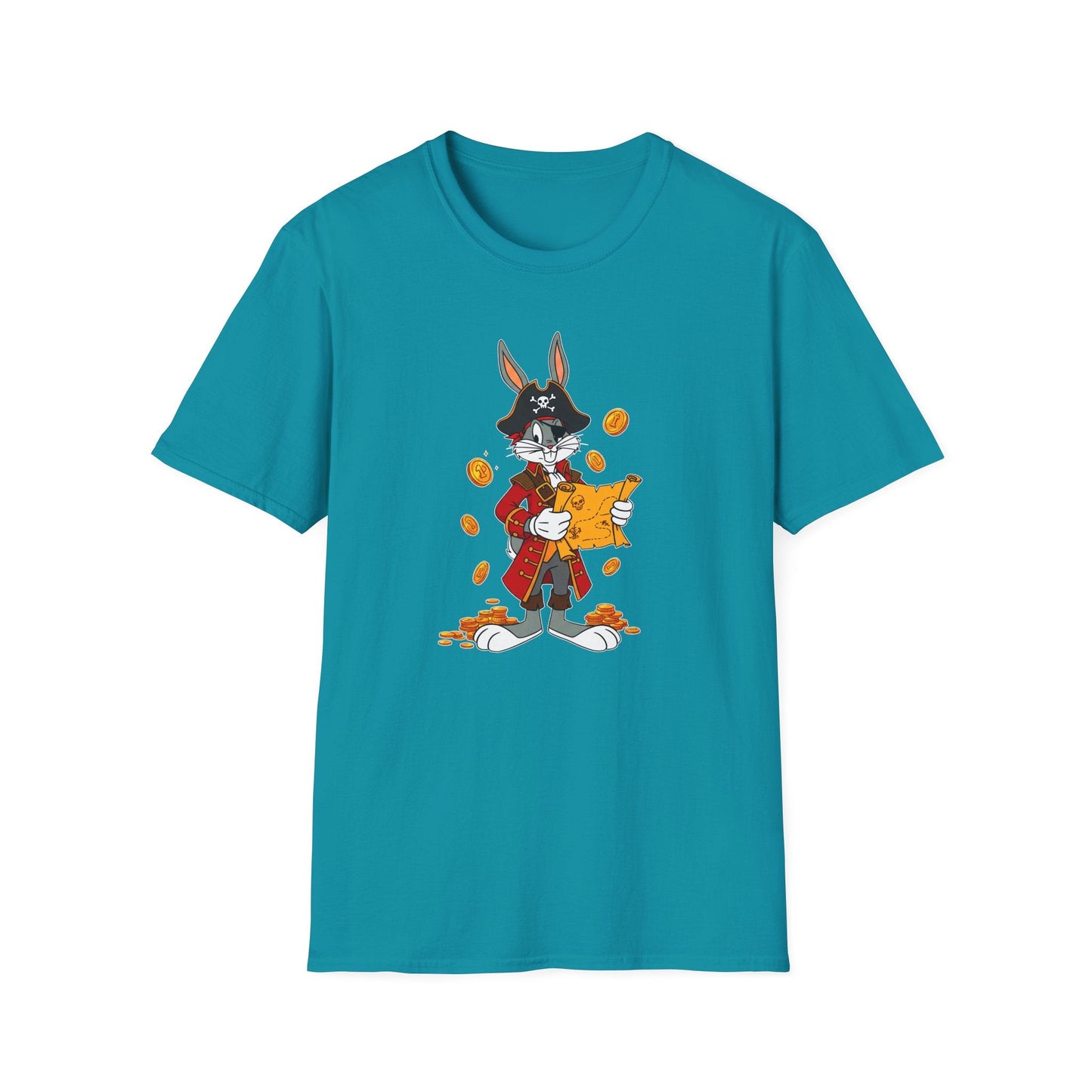 Bugs Bunny Cartoon T Shirt Unisex Gildan Softstyle 64000 Tee With Animated Artwork