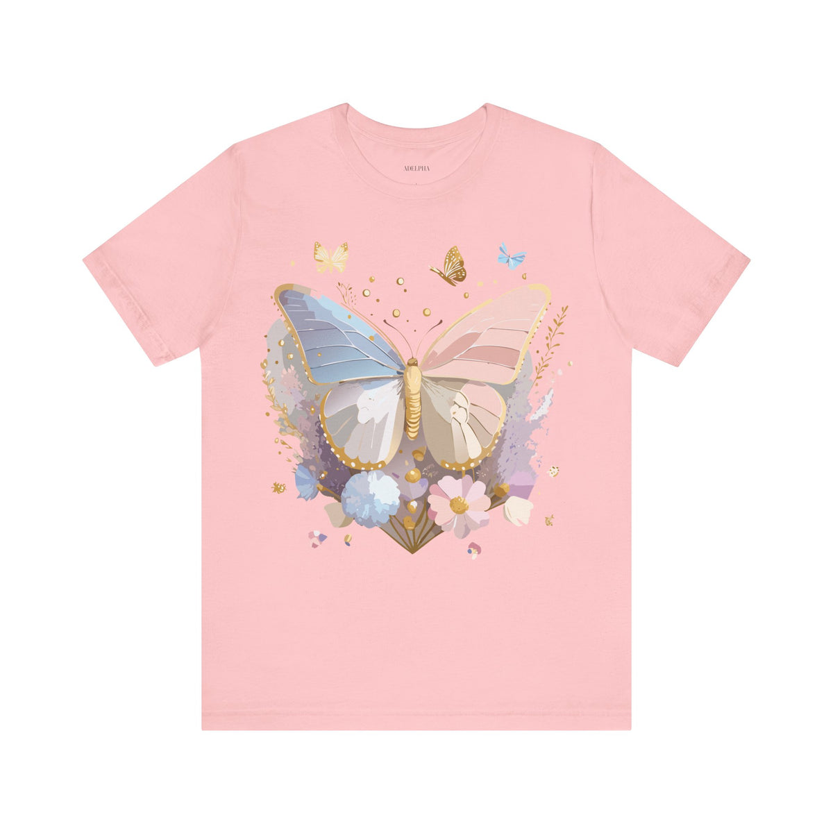 Butterfly Graphic Unisex Cotton Bella+Canvas Tee with Art Design n77