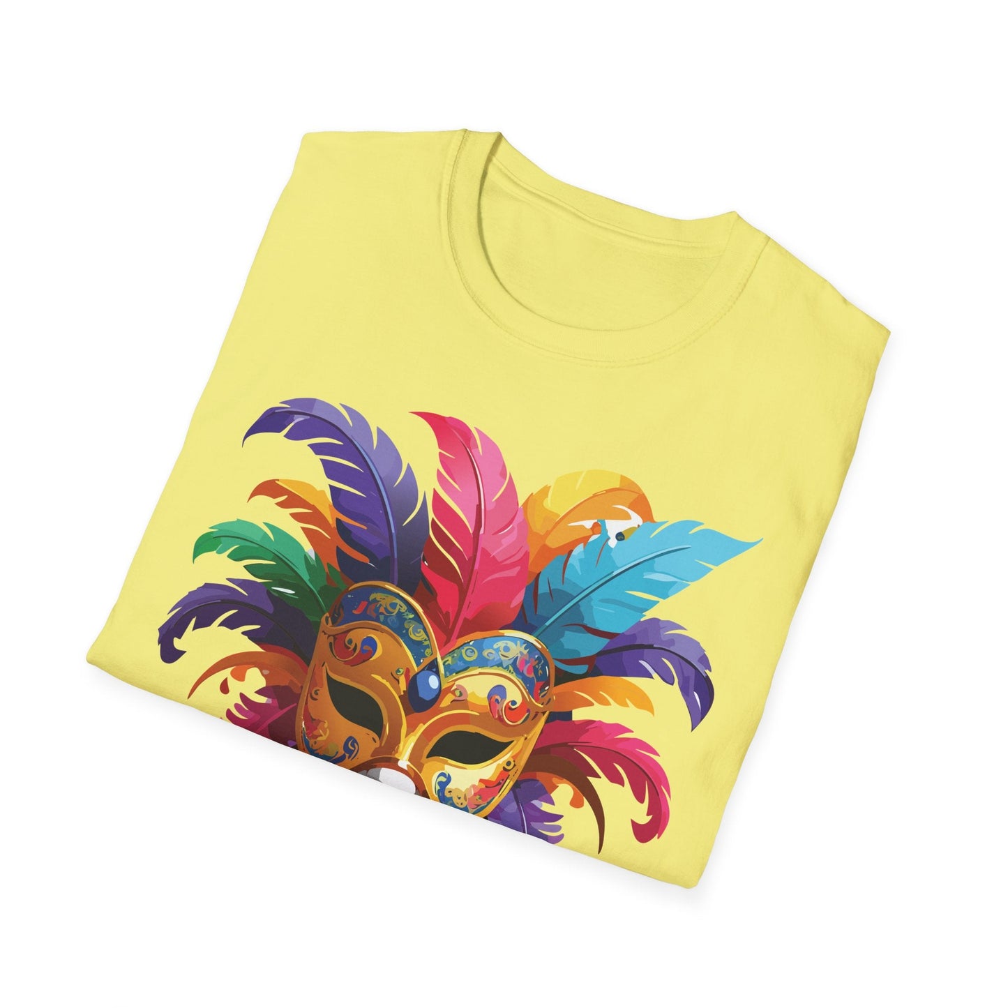 Unisex Mask Tee Shirt Gildan Softstyle 64000 Lightweight Comfortable Masquerade Design Tee