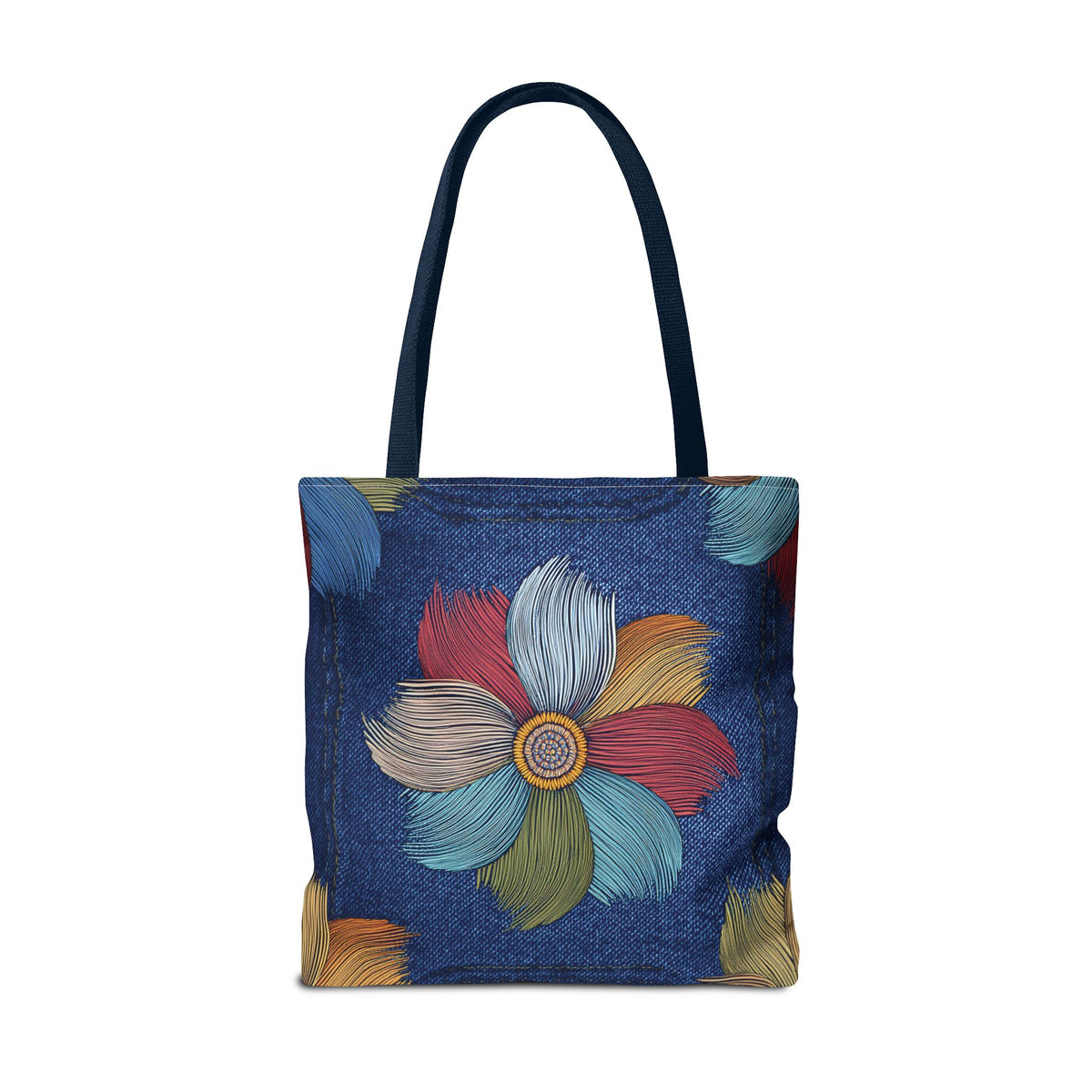 Denim Fabric Imitation Print Unisex Canvas Bag Poly Spun 3 Sizes Tote Bag 159-17
