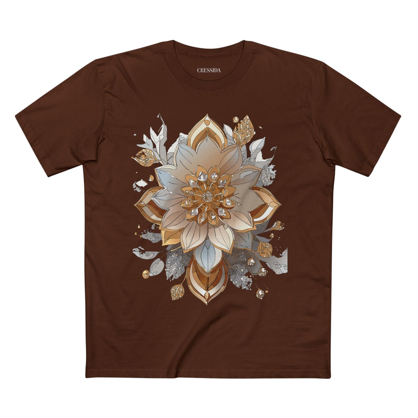 Floral Graphic T-Shirt Unisex 100 Cotton Art Design with Antique Flowers Tee 2