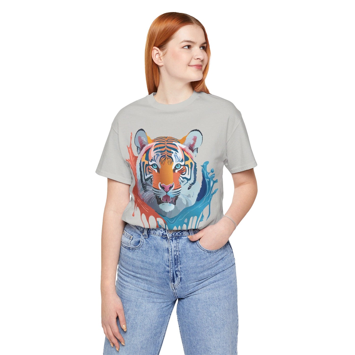Tiger Graphic Unisex 100 Cotton Vintage Art with Animal Tee 22