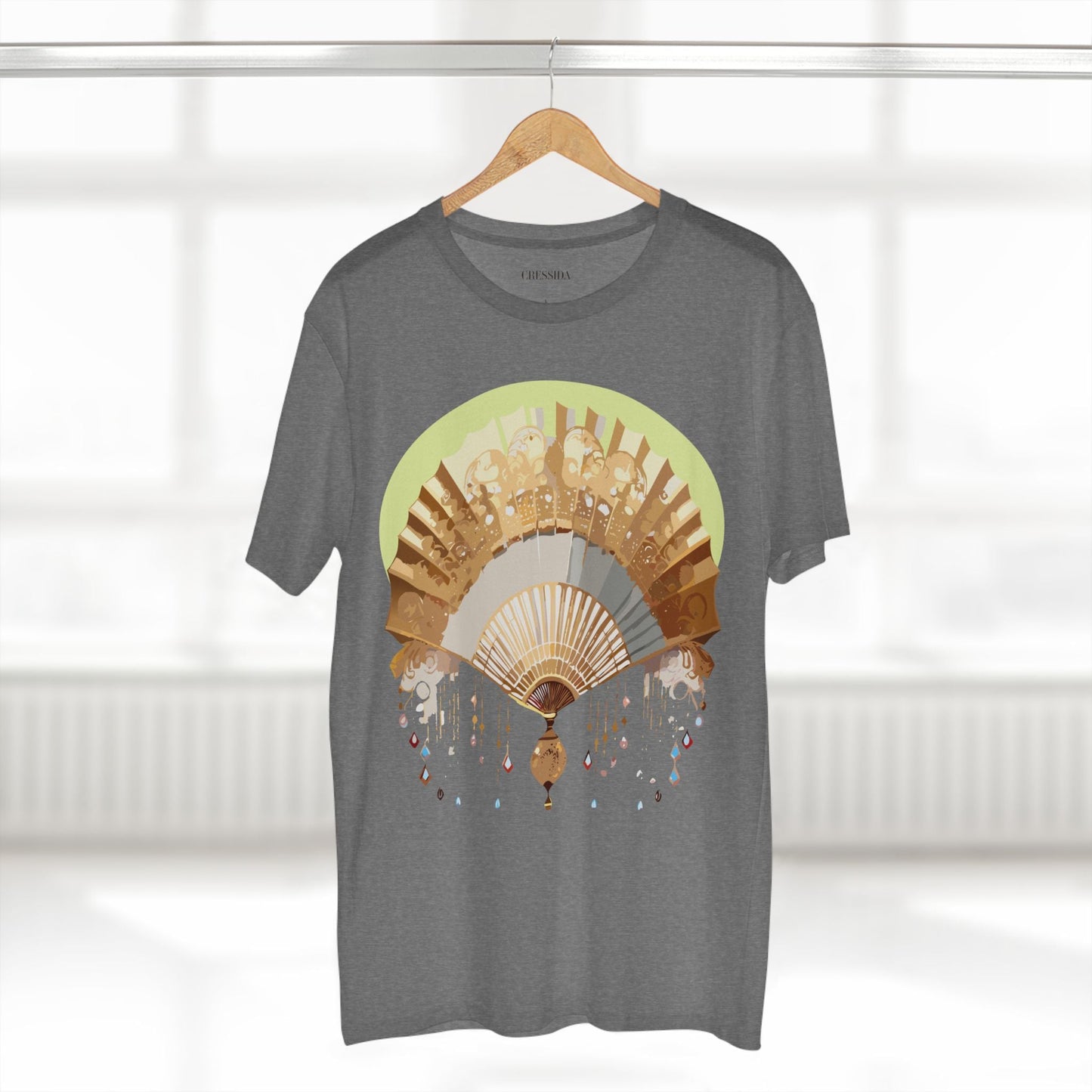 Antique Fan Graphic Design T-Shirt Unisex 100 Cotton Floral Carnival Artwork Tee 18