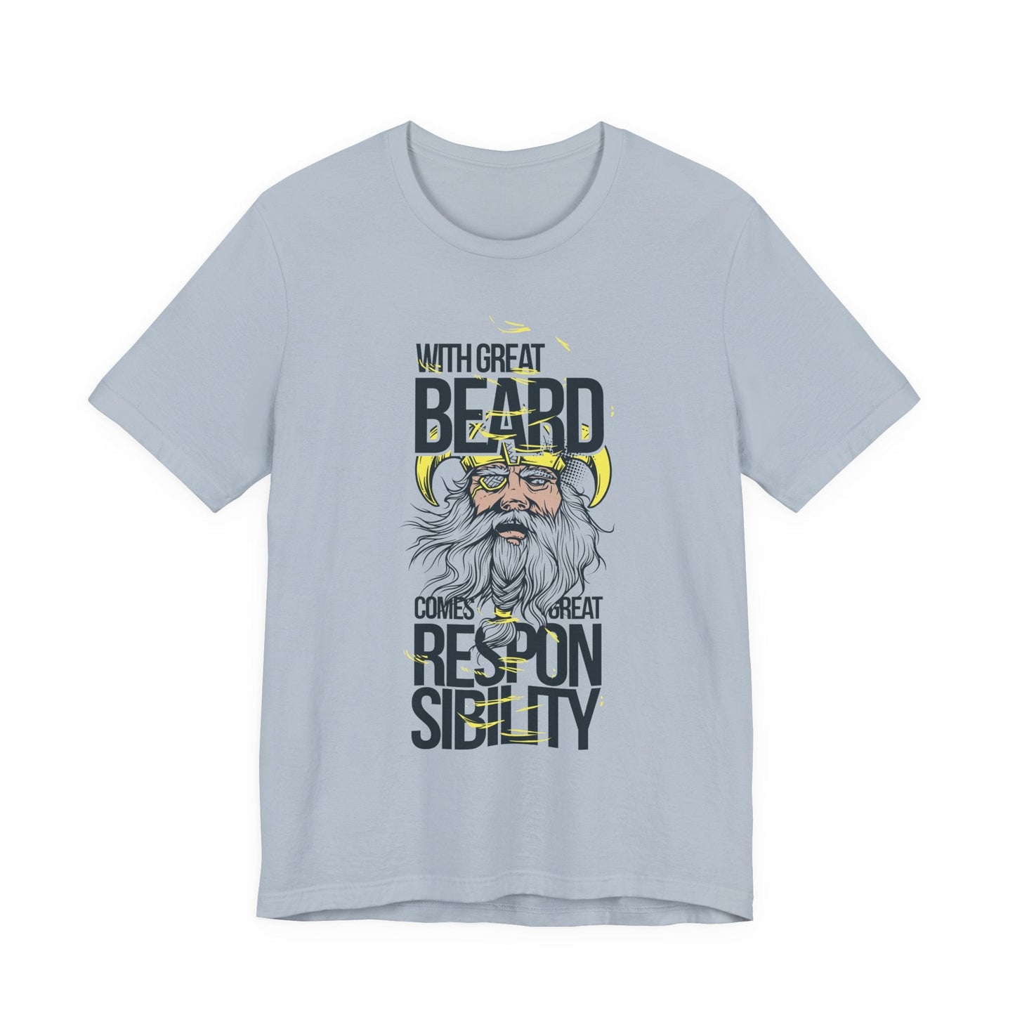 With Great Beard Comes Great Responsibility Tee Viking Beard Graphic Shirt A-2