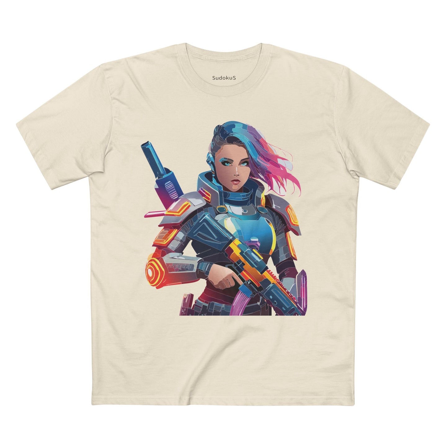 Army-woman Graphic Unisex 100 Cotton Staple Tee 23