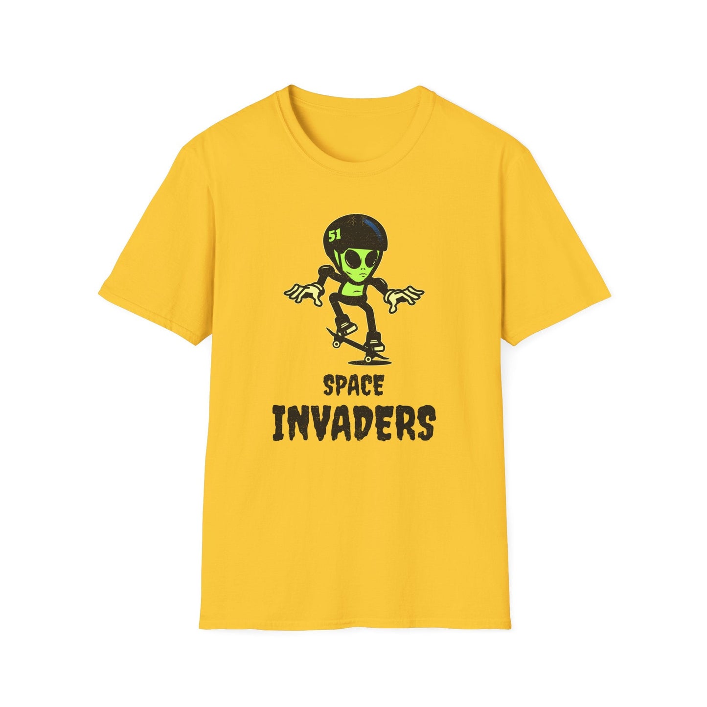 Alien Skateboard Space Invaders Shirt