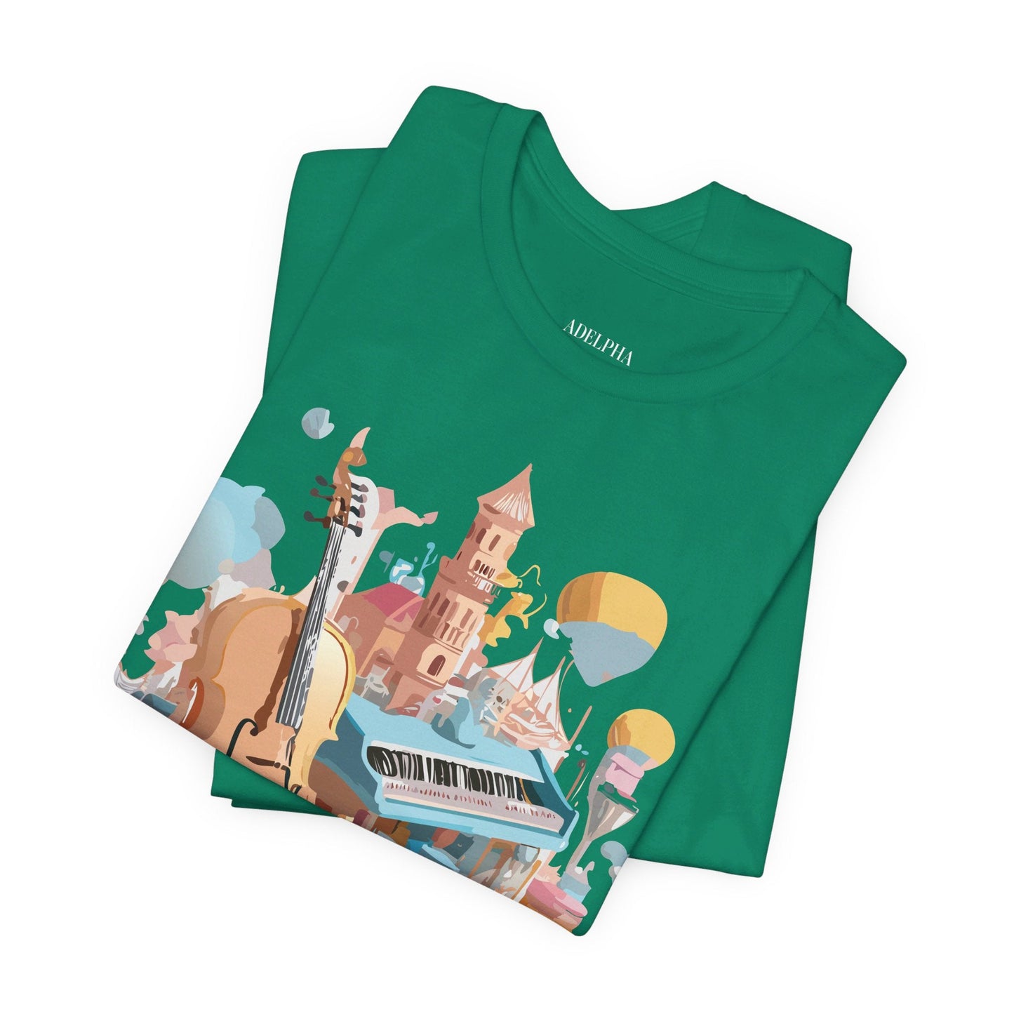 Music Graphic Tee Unisex Vintage Art Design By Adelpha Premium Short Sleeve T Shirt