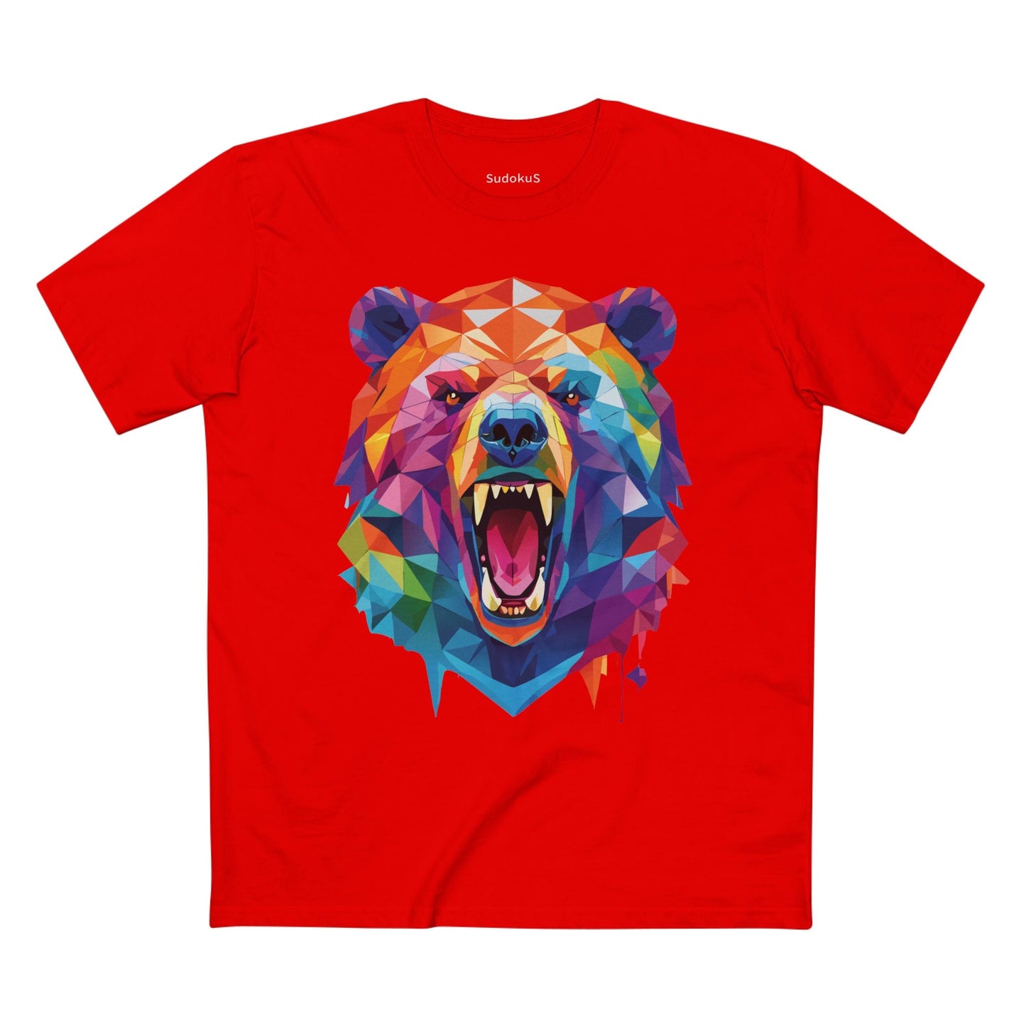 Bear Graphic Unisex 100 Cotton Staple Tee with Animal Design Artwork 15