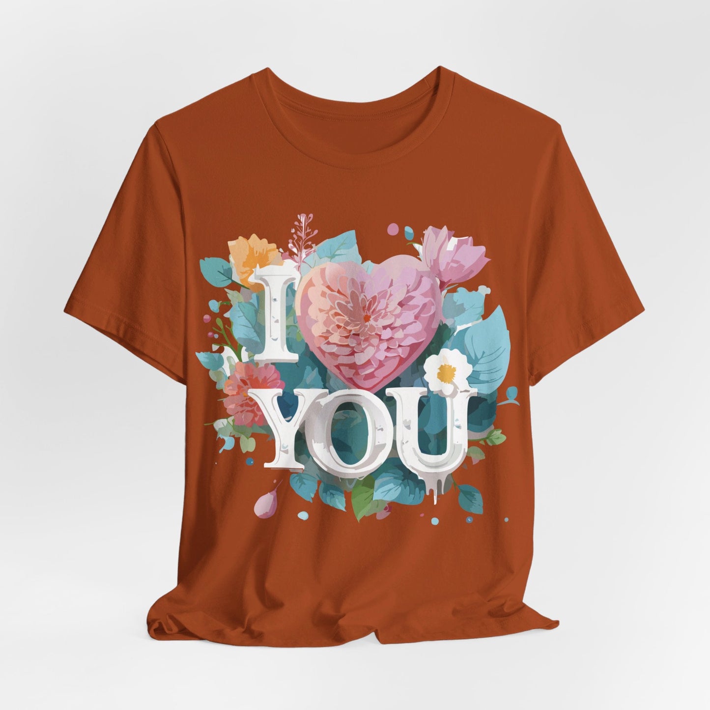 Valentine Day Graphic Unisex 100 Cotton Vintage Artwork with Love and Flower Design Tee 9