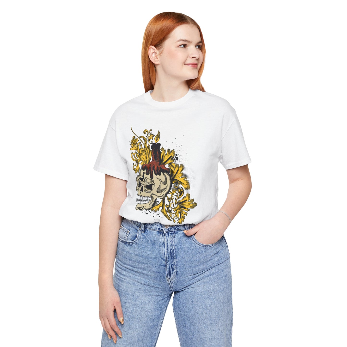 Rock Skull Graphic Design Tee, Skull Shirt, Vintage Tees, Art Design T-Shirt, Vintage Graphic Tee, Art Shirts with Skulls 3
