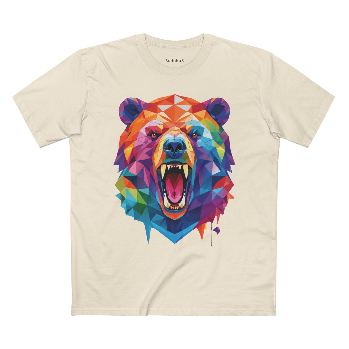 Bear Graphic Unisex 100 Cotton Staple Tee with Animal Design Artwork 15