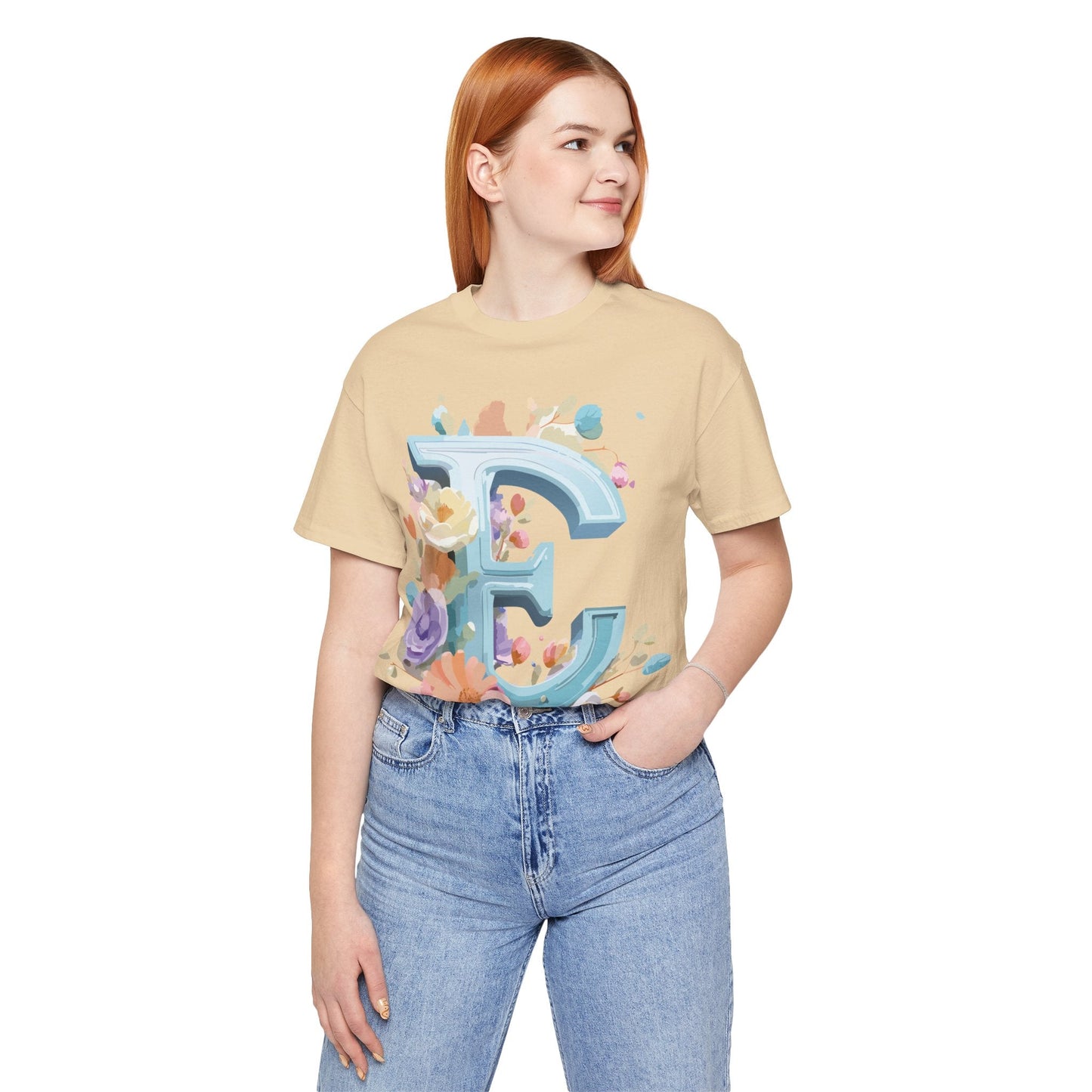 Unisex Letter E  Graphic Tee Featuring Vintage Inspired Artwork Collection