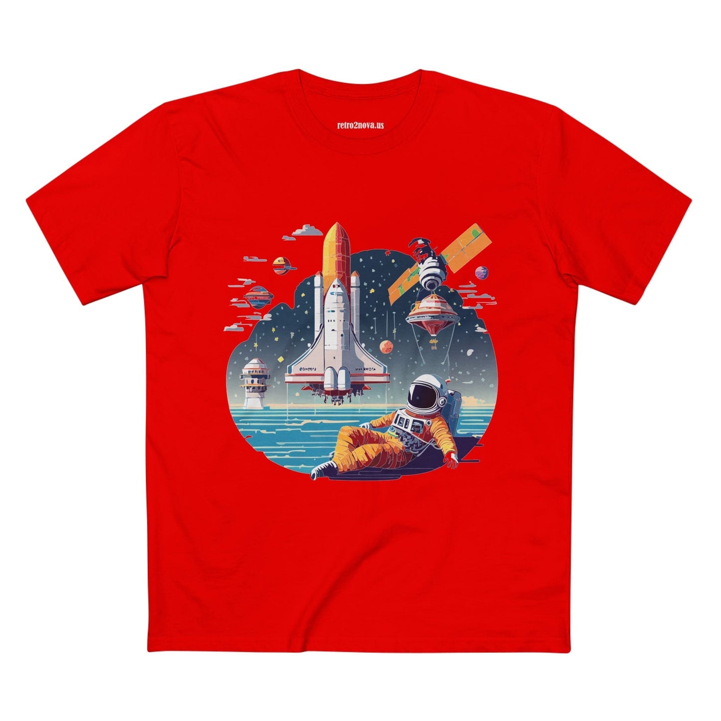 Cosmos Astronaut Shirt CS35 Unisex Premium Cotton Tee With Original Art Design Retro2Nova