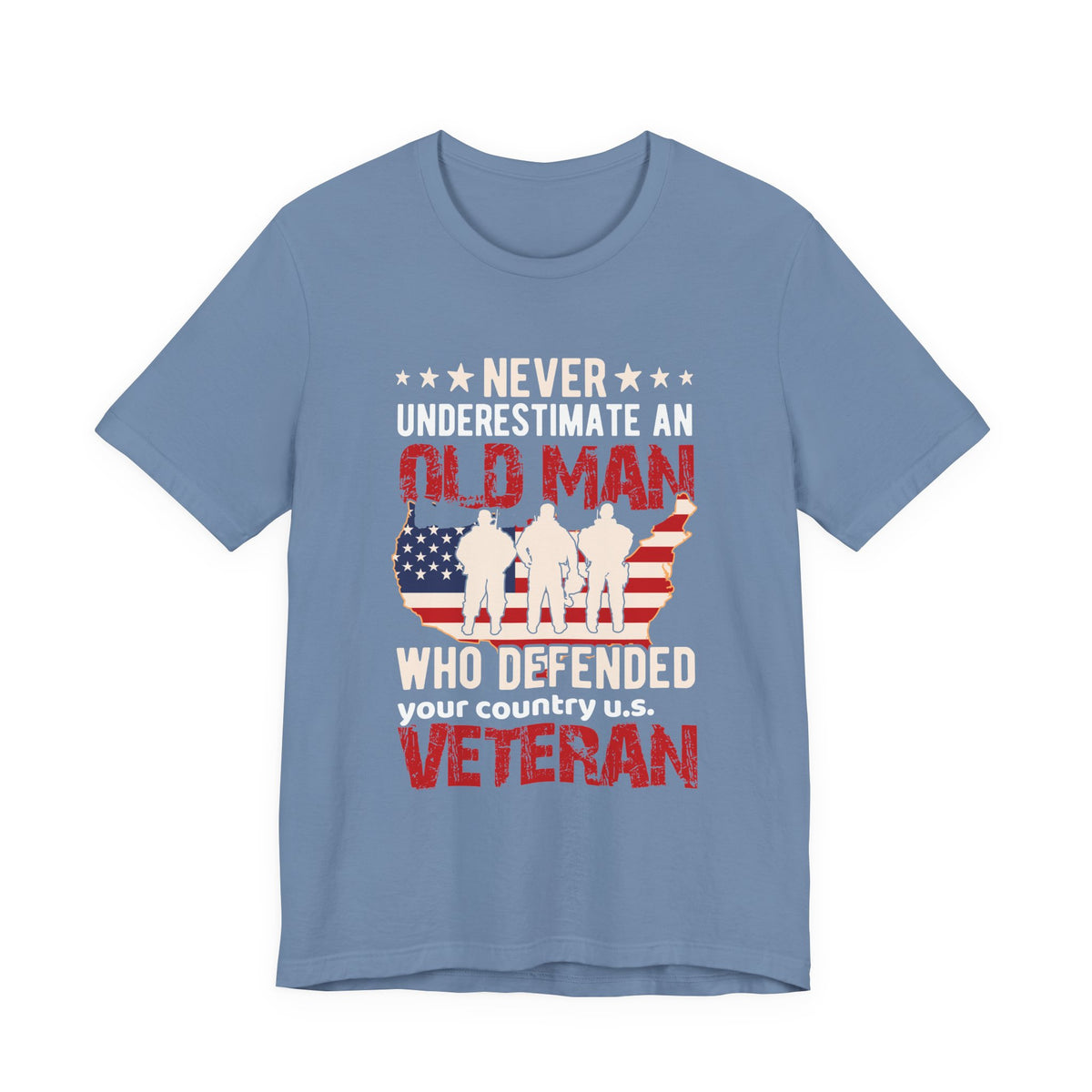 Old Man Who Defended Your Country U.S. Veteran T-Shirt American Flag Veteran Unisex Cotton Tee v7