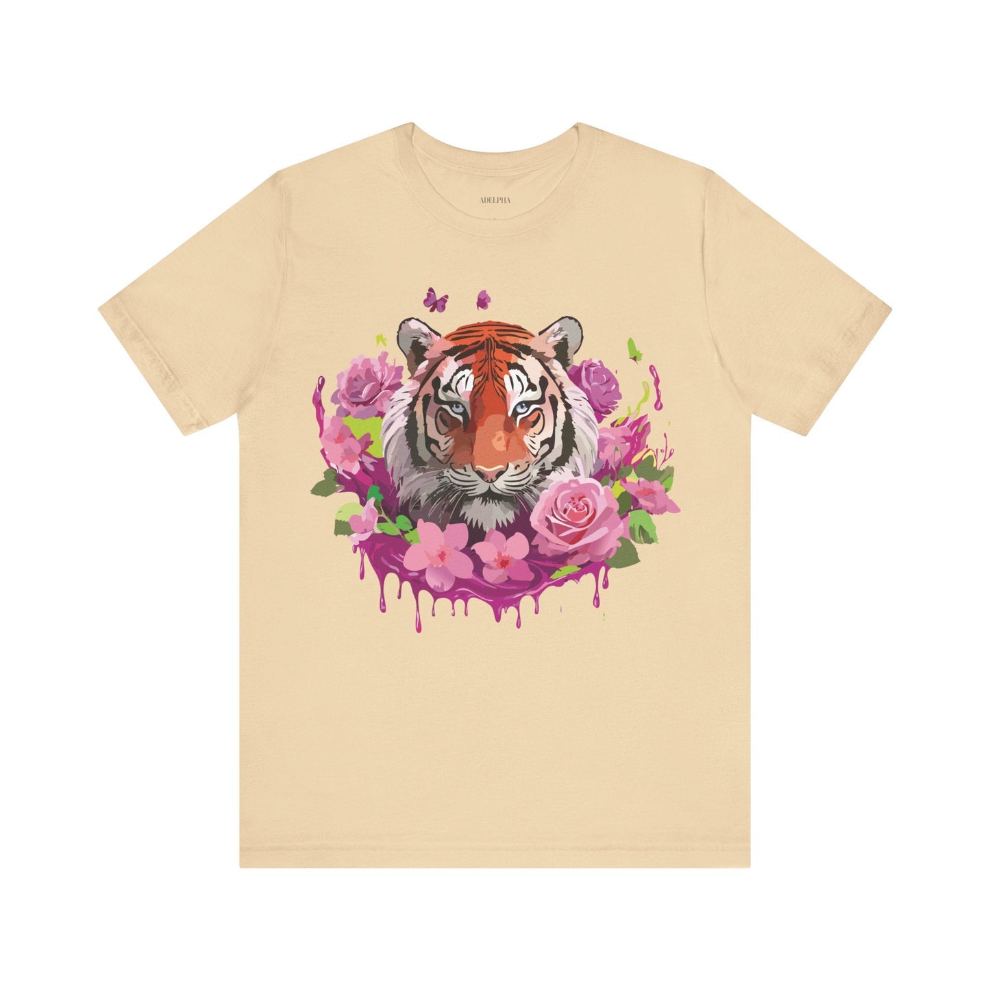 Tiger Graphic Tee Unisex Jersey Short Sleeve Art Design By Adelpha Vintage Inspired Premium