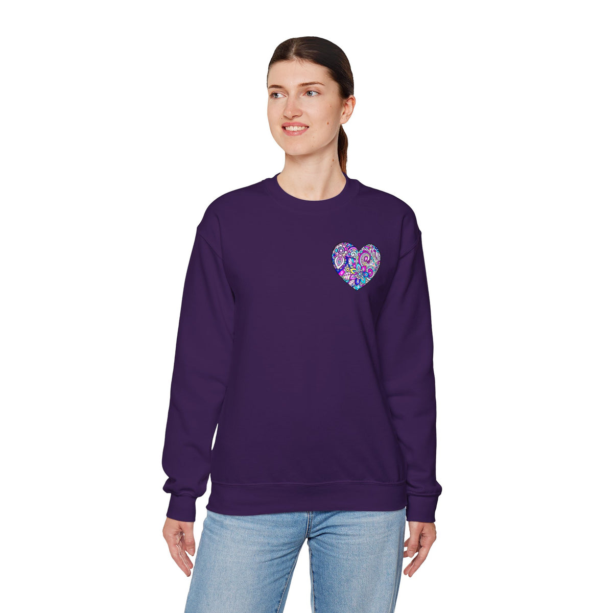 Small Heart Sweatshirt, Floral Heart Sweatshirt, Floral Love Sweatshirt, Valentine's Day Sweatshirt, Heart Floral Sweatshirt 101