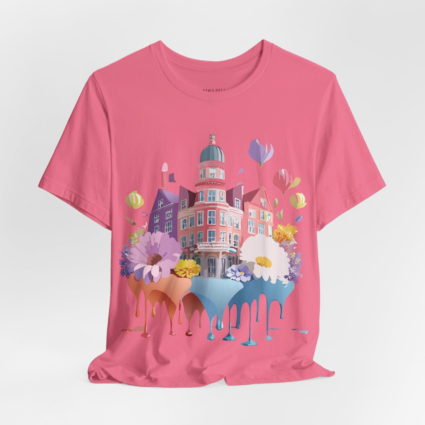 Unisex Graphic T With Artwork Vintage Amsterdam Design Short Sleeve
