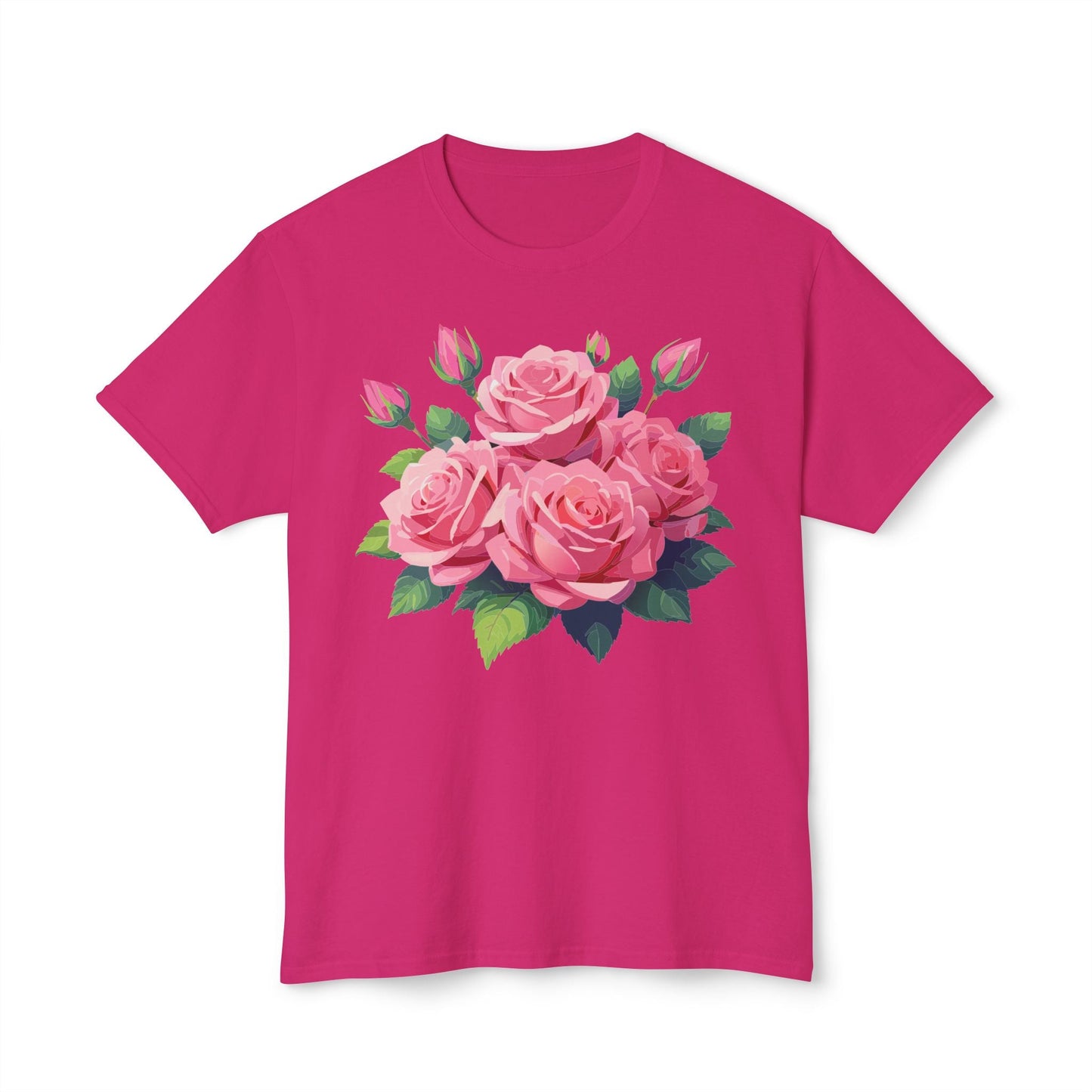 Unisex Floral T Shirt With Vintage Flowers Art Print Cotton Tee USA Made Premium Comfort