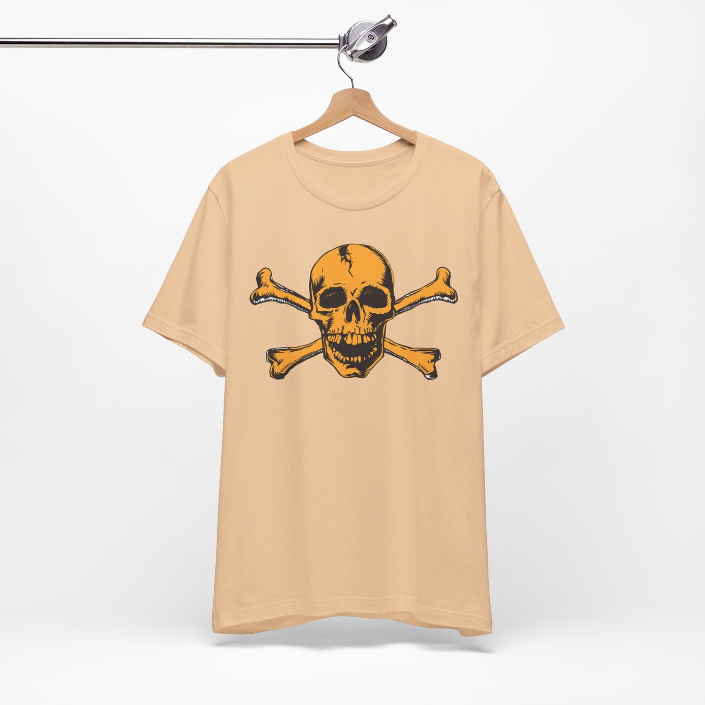 Orange Skull Graphic Design Tee, Skull Shirt, Vintage Tees, Art Design T-Shirt, Vintage Graphic Tee, Art Shirts with Skulls