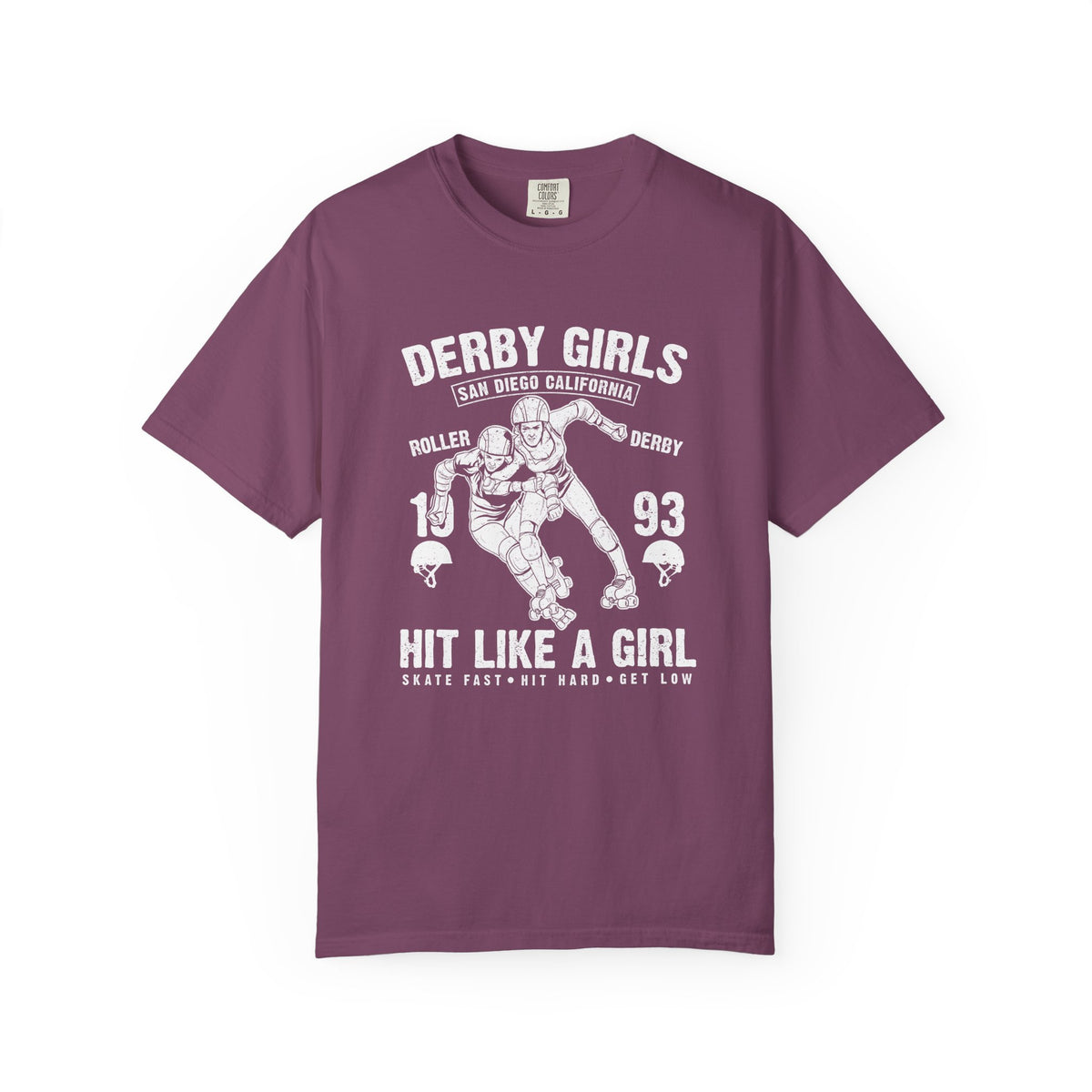 Derby-Girls Roller San Diego California Unisex Comfort Colors Garment-Dyed Heavyweight 100 Cotton Art Design T-Shirt w92