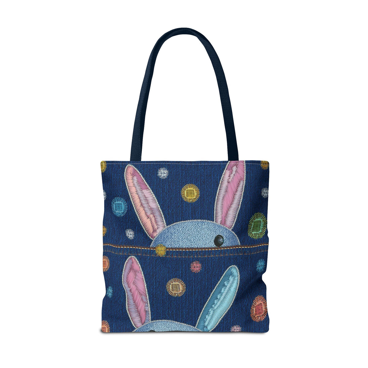 Denim Fabric Imitation Print Unisex Canvas Bag Poly Spun 3 Sizes Tote Bag 192-1