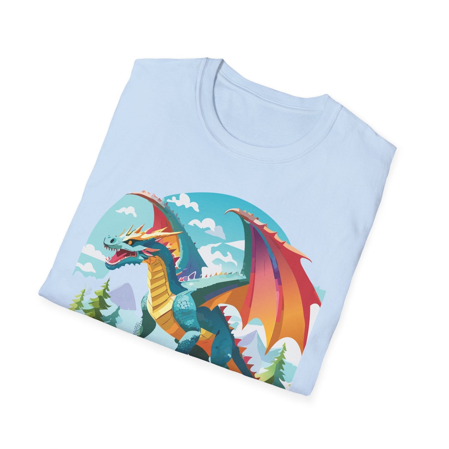 Dragon Graphic Tee Unisex Softstyle 100 Percent Ring Spun Cotton Animal Art Print Shirt
