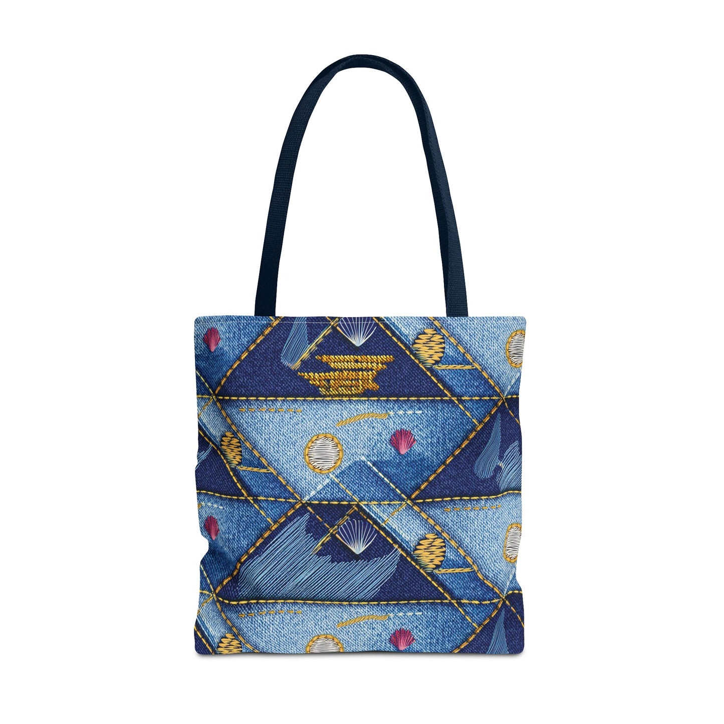 Denim Fabric Imitation Print Unisex Canvas Bag Poly Spun 3 Sizes Tote Bag 182-23