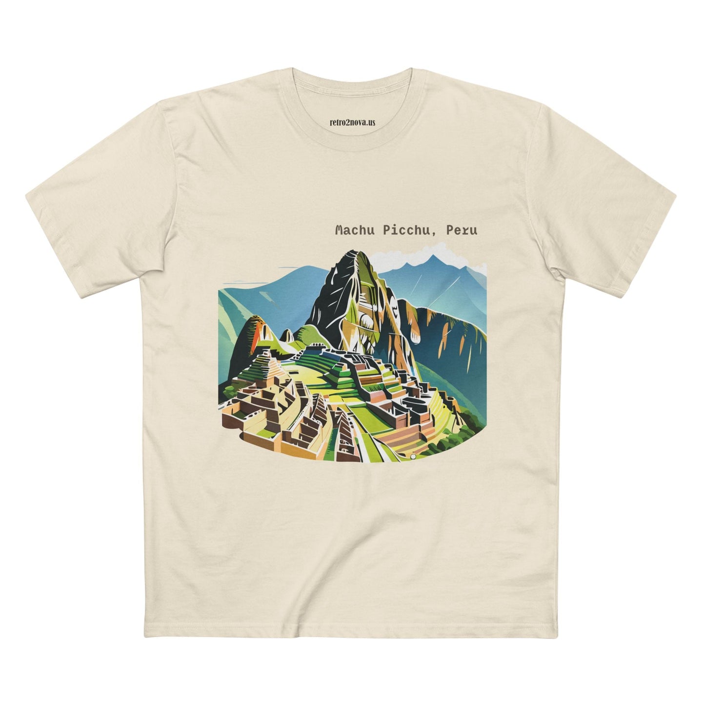 Unisex Machu Picchu Travel Shirt Premium Cotton Tee With Original Retro2Nova Art Design