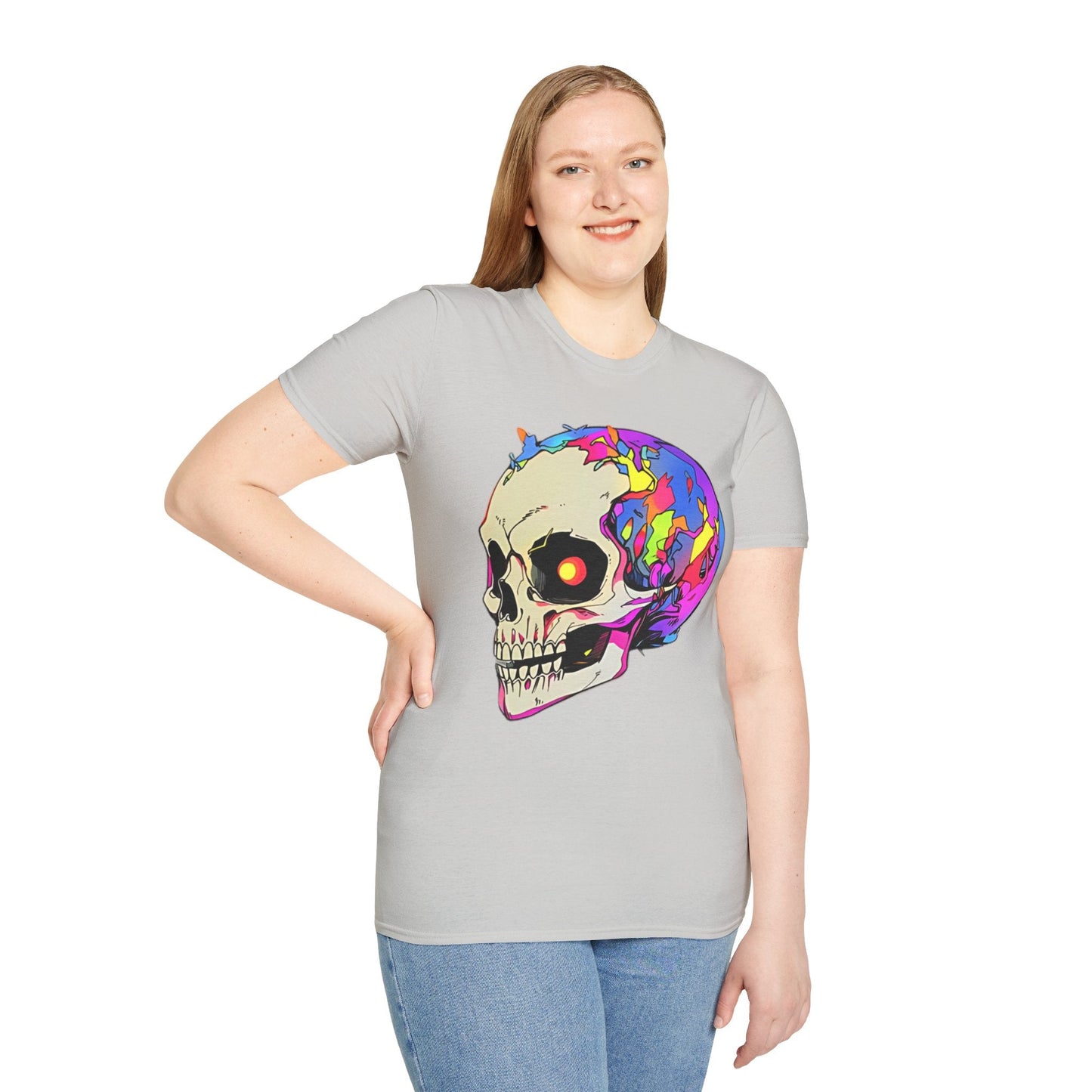 Skull Tee Shirt Unisex Skeleton Shirt Gildan Softstyle 64000 Short Sleeve Graphic Design