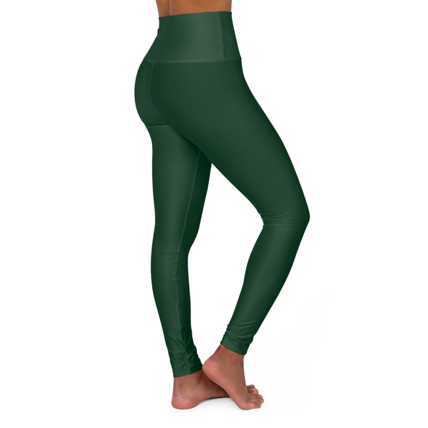 Deep Forest Green Color High-Waist Yoga Leggings Women's Seamless Poly-Span Stretchy Pants XS-2XL