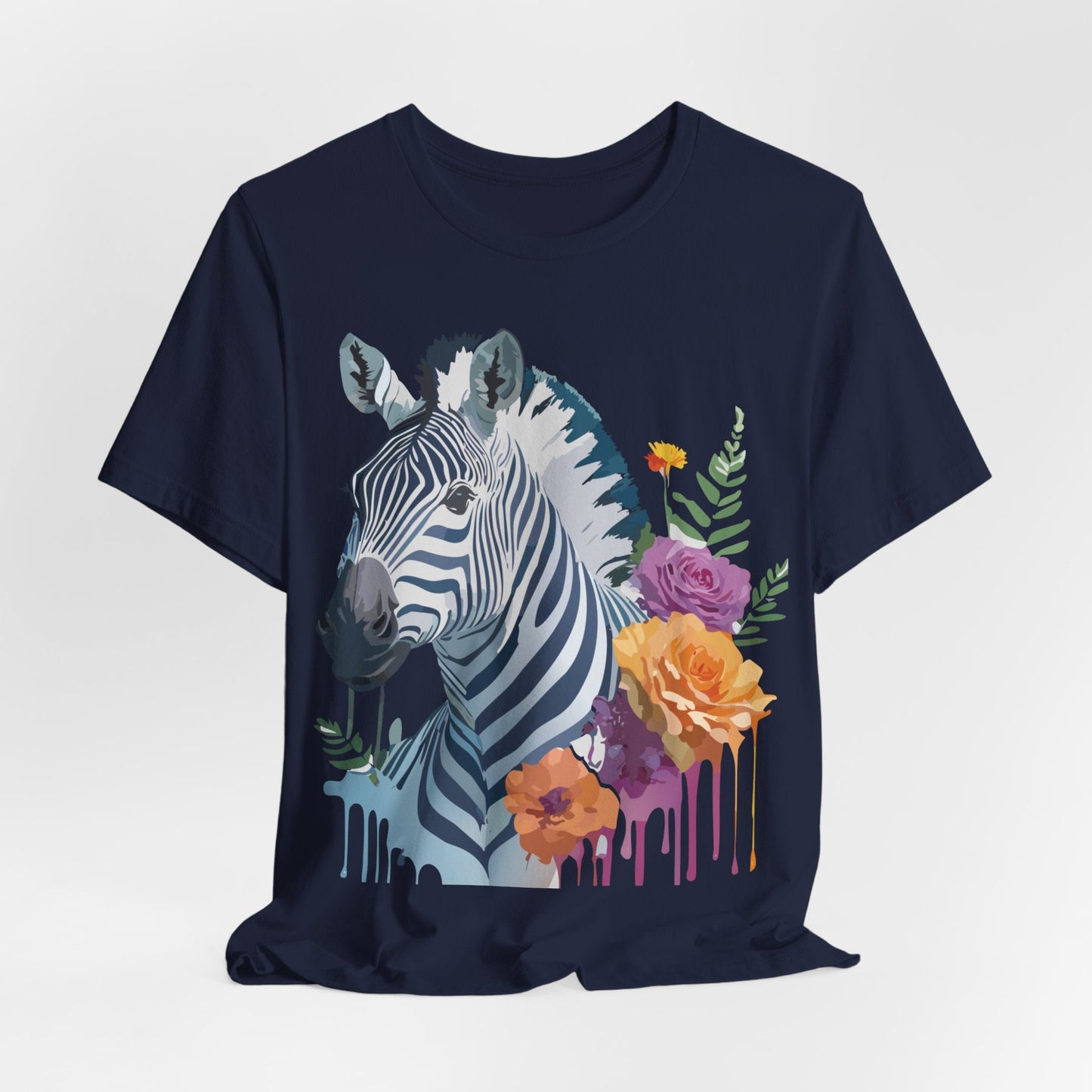 Zebra Graphic Unisex 100 Cotton Vintage Animal Art T-Shirt 4