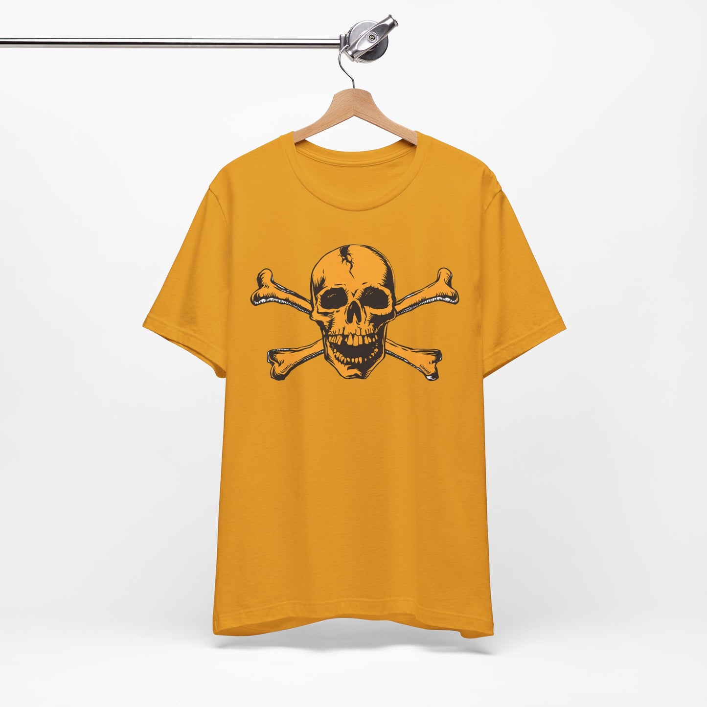 Orange Skull Graphic Design Tee, Skull Shirt, Vintage Tees, Art Design T-Shirt, Vintage Graphic Tee, Art Shirts with Skulls