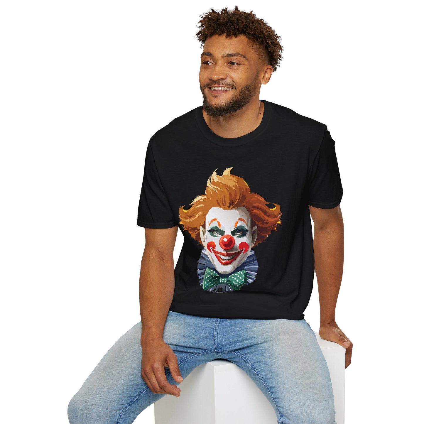 Clown Theme T Shirt Funny Man Circus Scary Man Unisex Gildan Softstyle Graphic Tee Everyday Wear