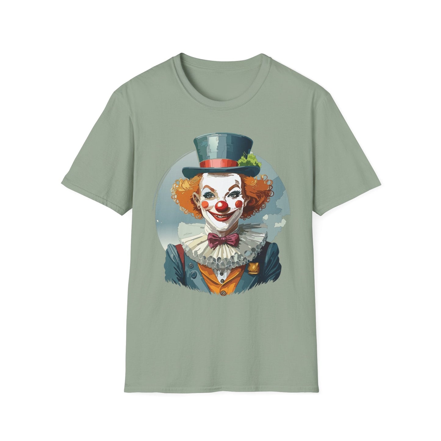 Unisex Clown Shirt Funny Man Circus Design Hundred Percent Ring Spun Cotton Gildan Softstyle Tee