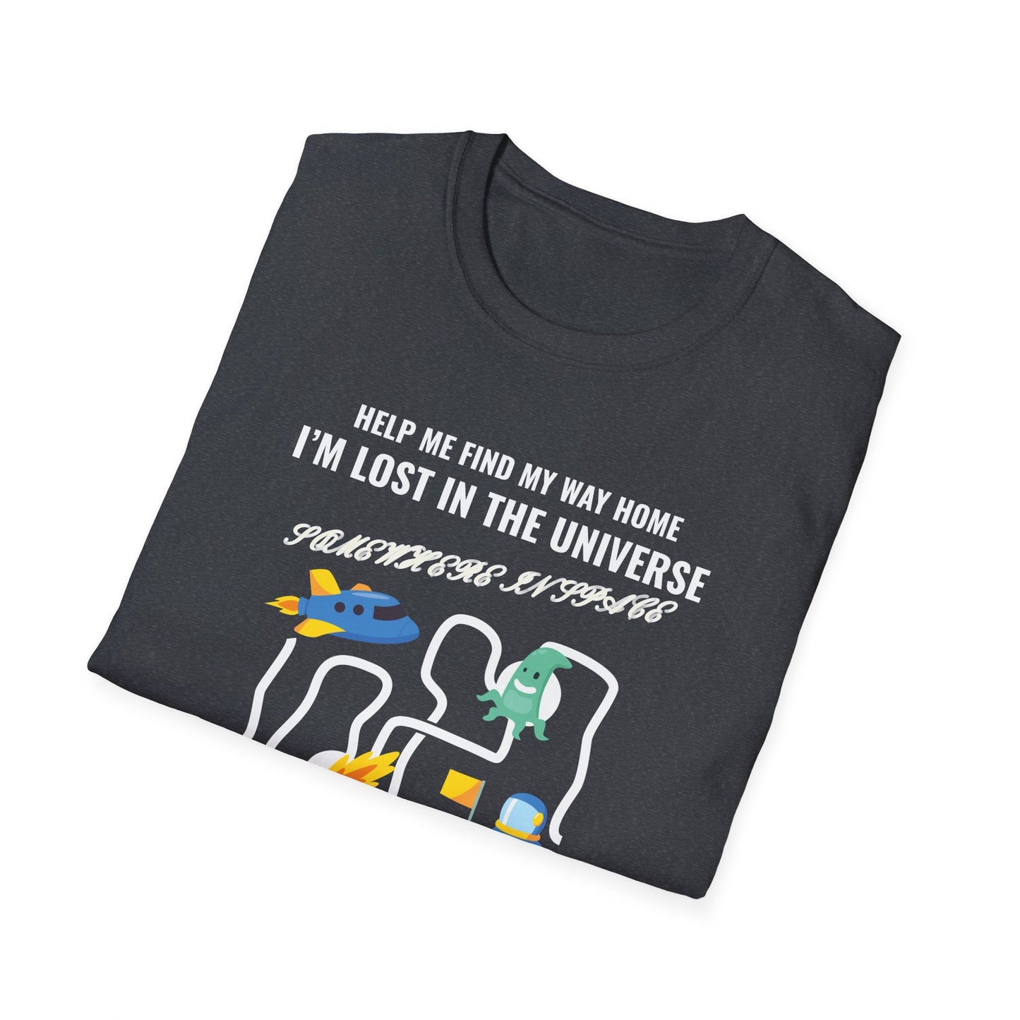 Lost in the Universe TShirt Unisex Cotton Cute Space Maze Graphic Tee