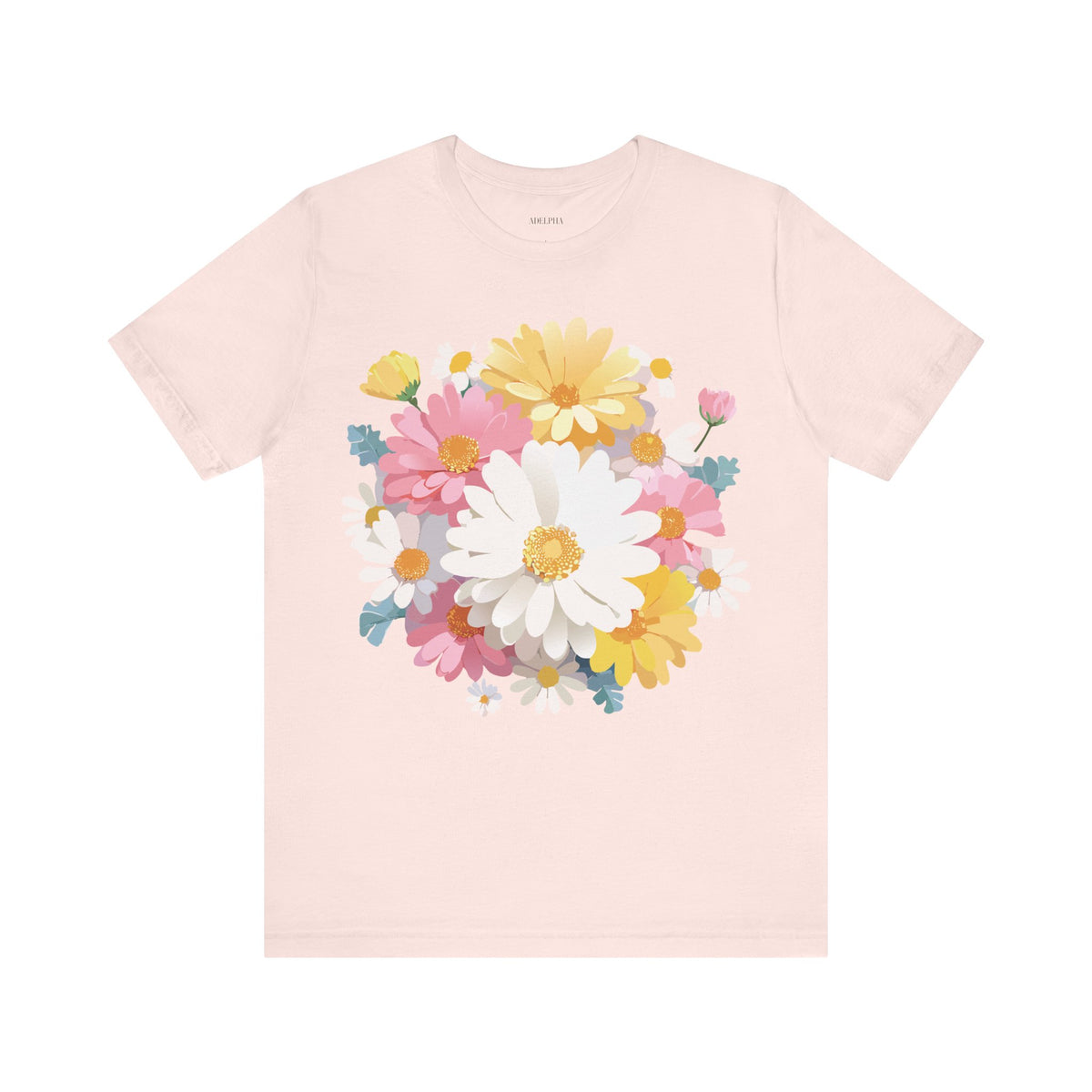 Floral Graphic Unisex Cotton Bella+Canvas Tee with Flowers Art Design n124