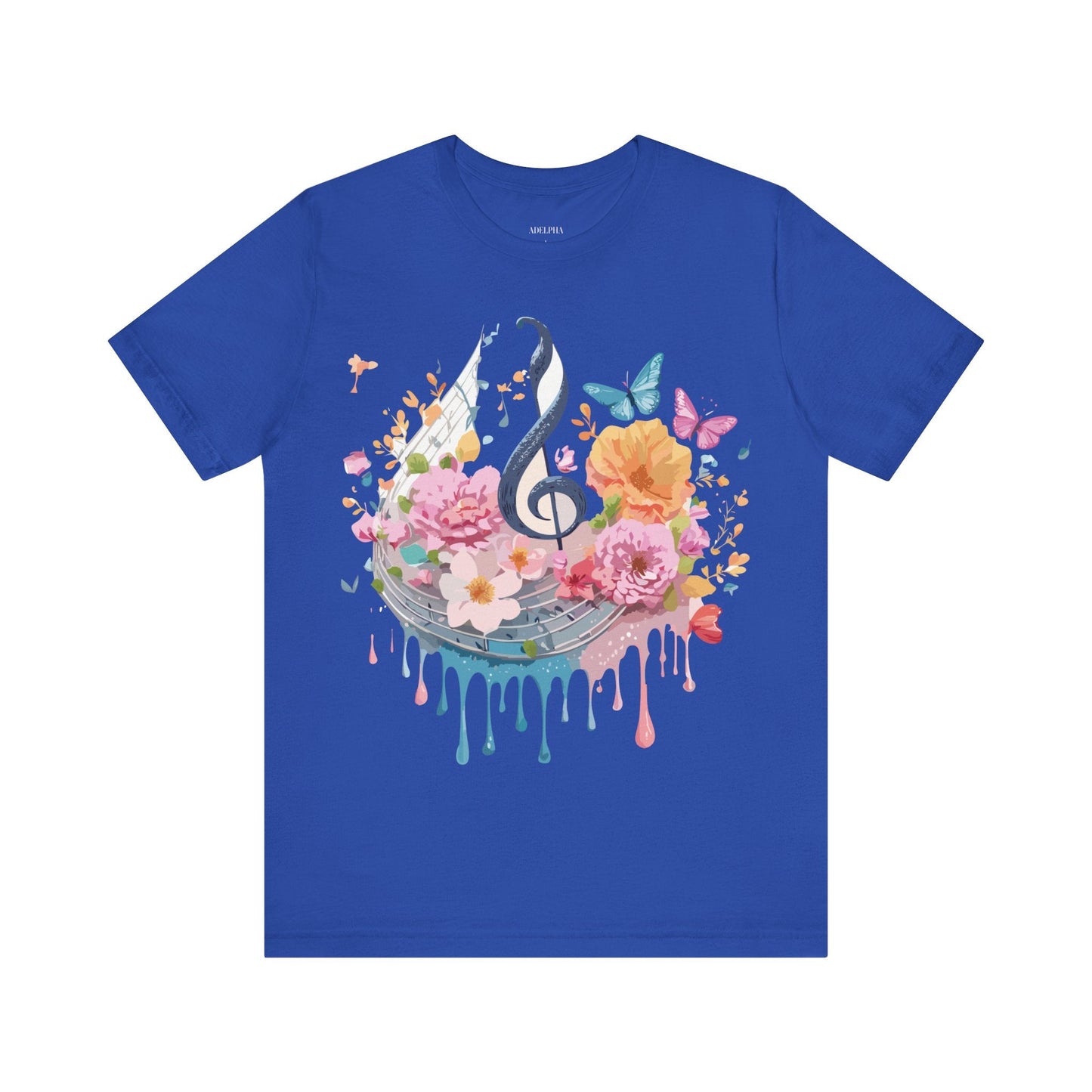 Music Graphic Unisex 100 Cotton Vintage Art with Musical Elements Tee 125