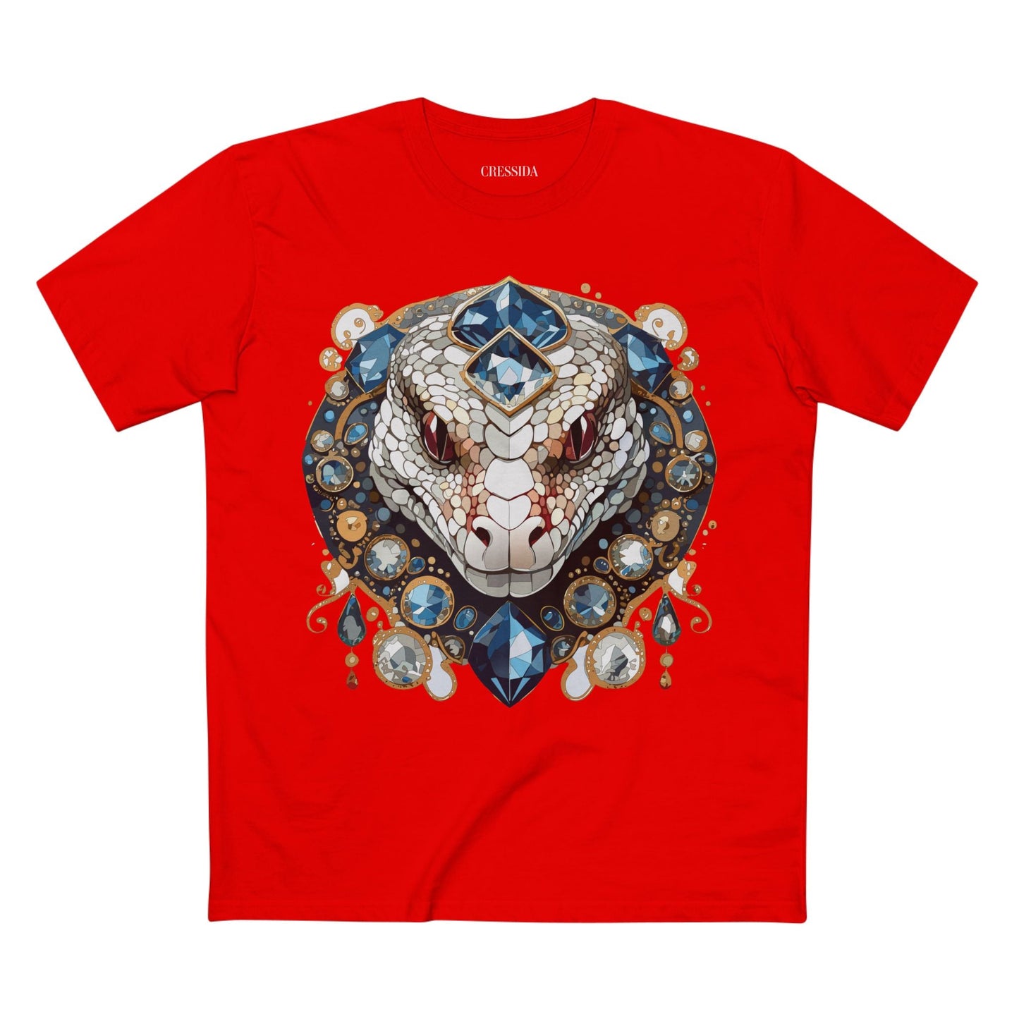 Snake Graphic Unisex 100 Cotton Tee With Unique Animal Golden Medallion Art Design 41