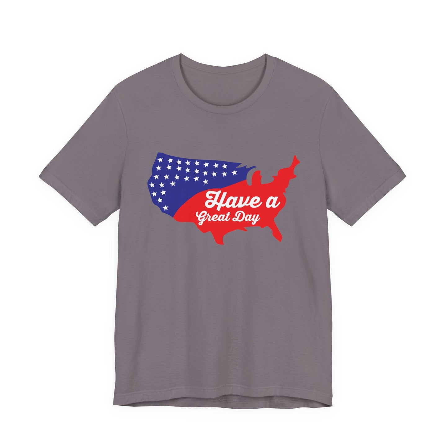 USA Map Patriotic Graphic Unisex Cotton T-Shirt 021
