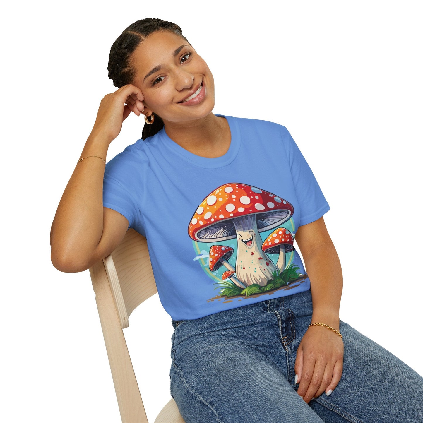 Mashroom Tee Shirt Unisex Funny Mashroom Design Softstyle Cotton Tee For Everyday Comfort