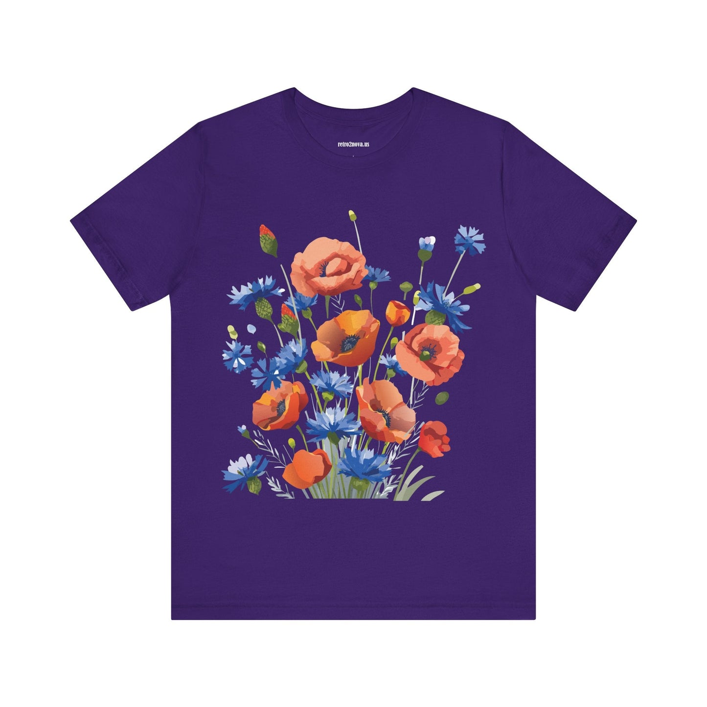 Unisex Floral Shirt Floral Print Tee Lightweight Breathable Fabric Short Sleeve Casual Wear
