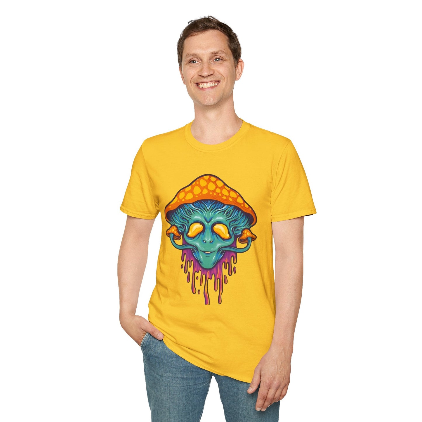 Mashroom T Shirt Unisex Funny Mushroom Design Tee 100 Percent Cotton Softstyle Collection