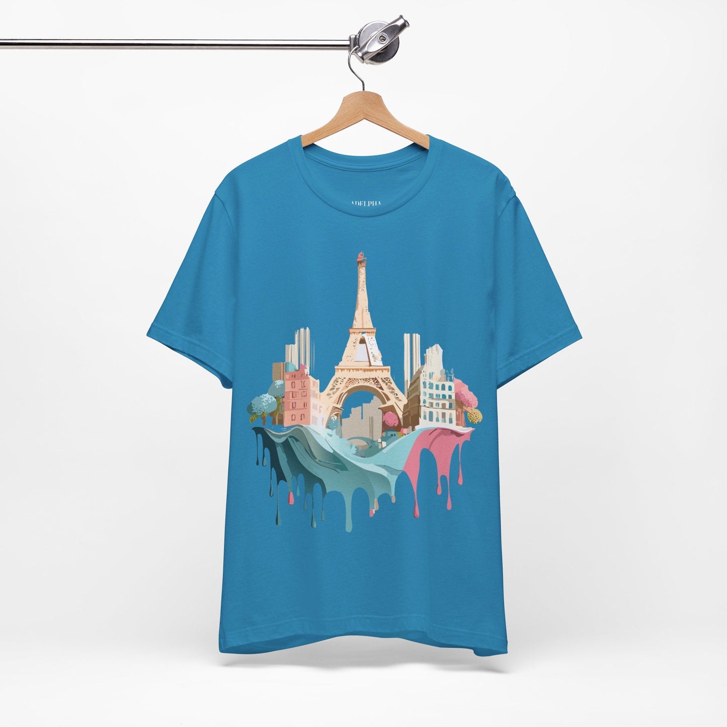 Paris Tourist Shirt Graphic Tee Unisex Jersey Short Sleeve Art Design By Adelpha Vintage Inspired