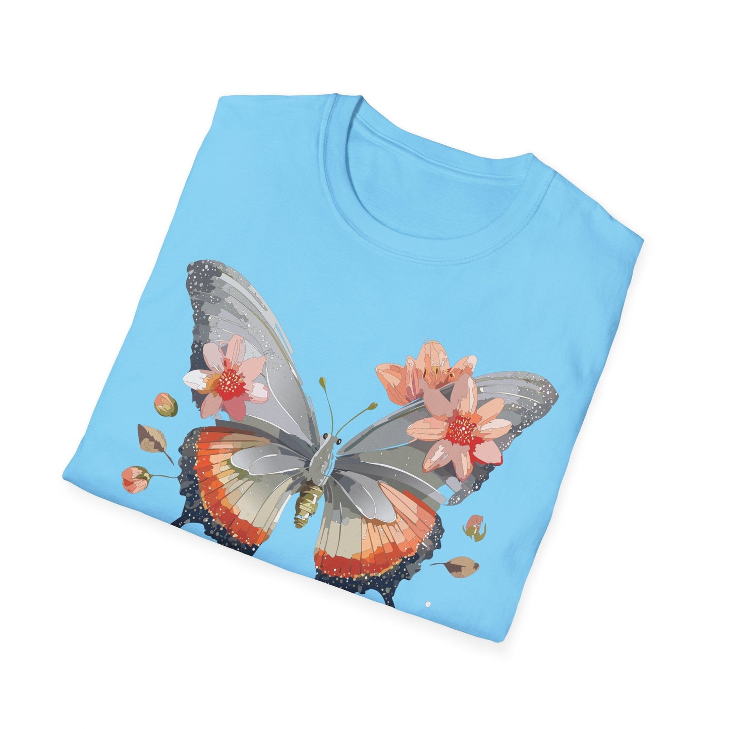 Monarch Butterfly T Shirt Unisex Softstyle Gildan 64000 100 Percent Ring Spun Cotton Tee