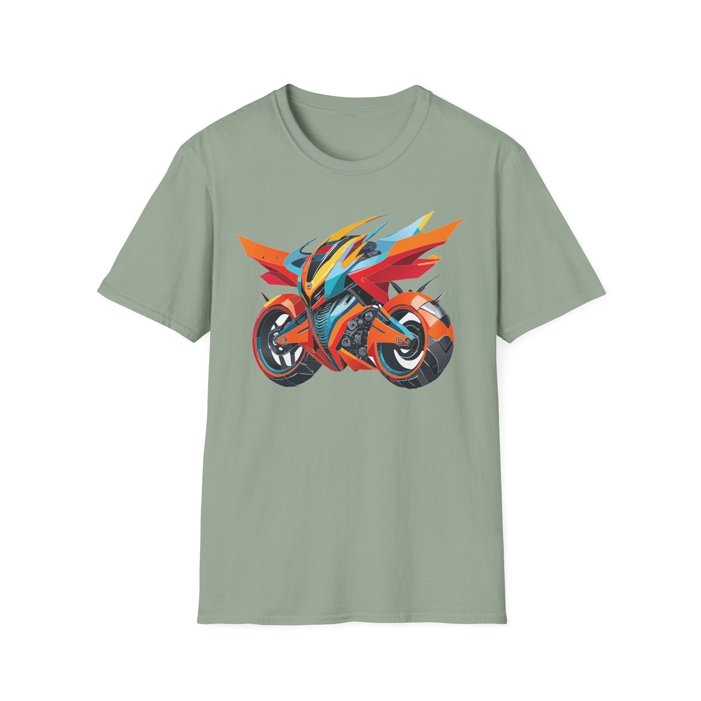 Unisex Bike T Shirt With Motorcycle Art Design Graphic Tee Softstyle 64000 Cotton