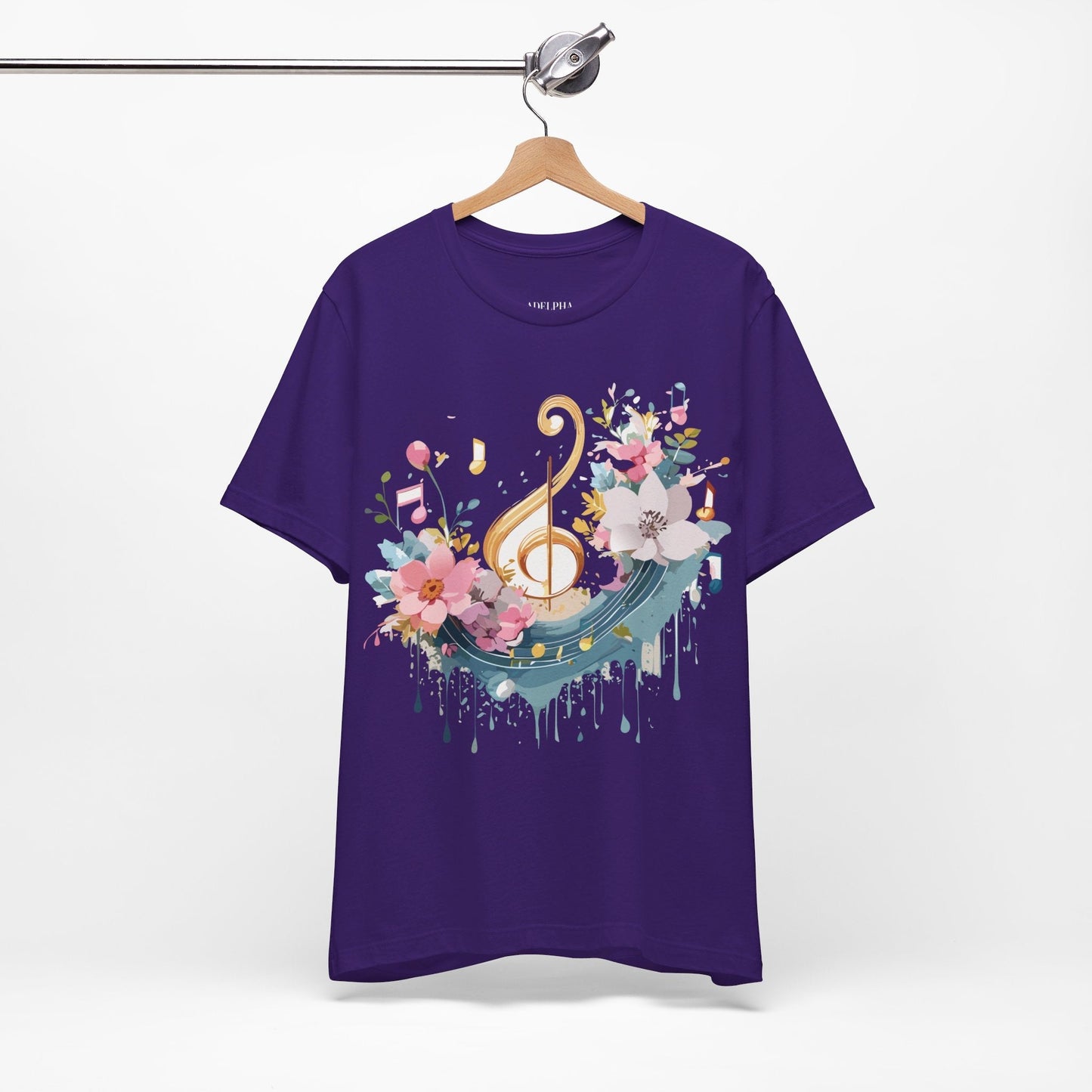 Music Graphic Unisex 100 Cotton Vintage Art with Musical Elements Tee 65