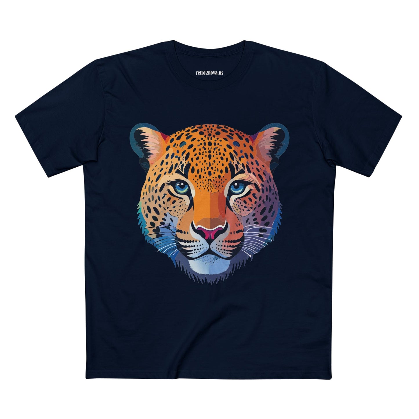 Unisex Cheetah Animal Shirt Premium Cotton Staple Tee With Original Art Design From Retro2Nova Collection