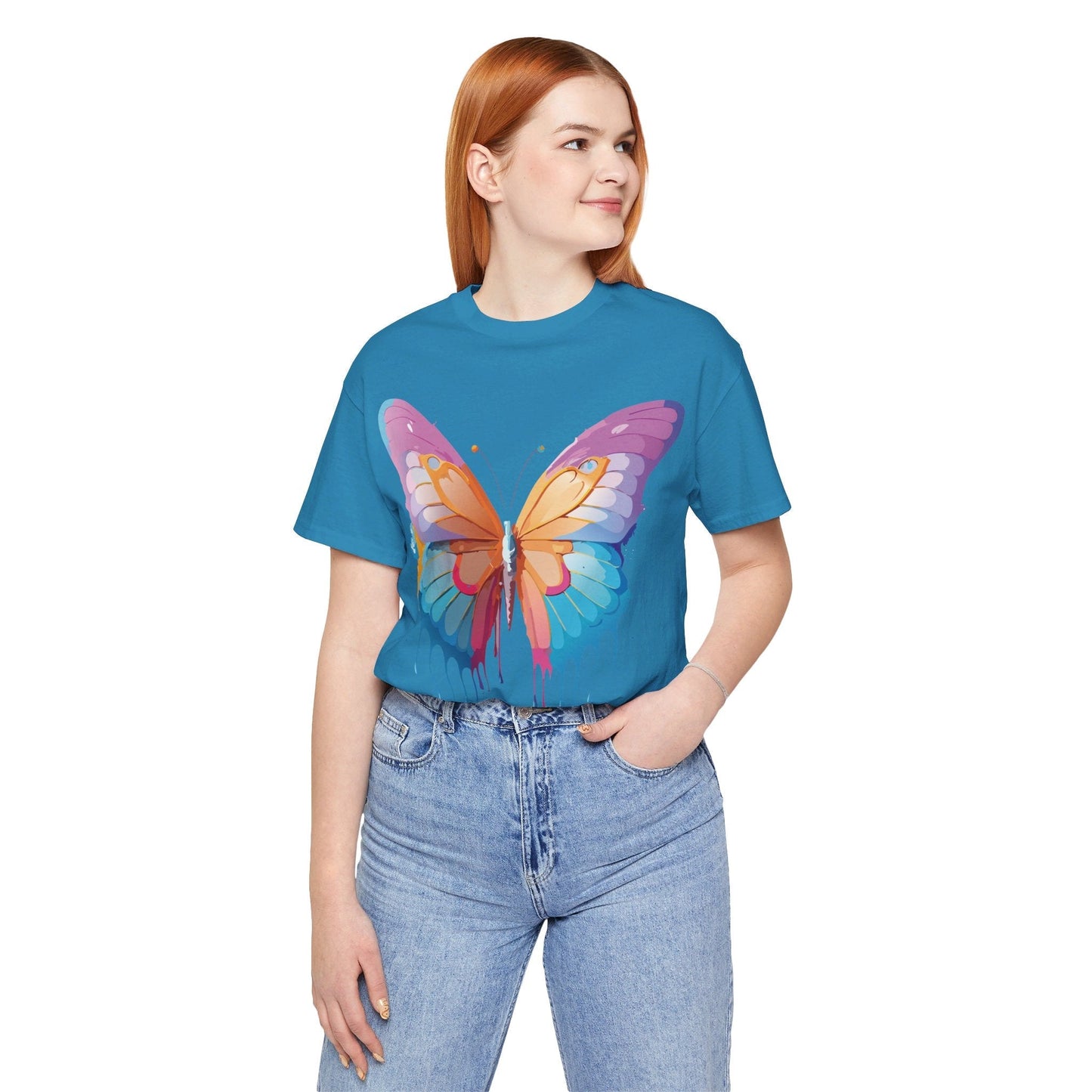 Butterfly Graphic Unisex 100 Cotton Lightweight Vintage Design Jersey Tee 90