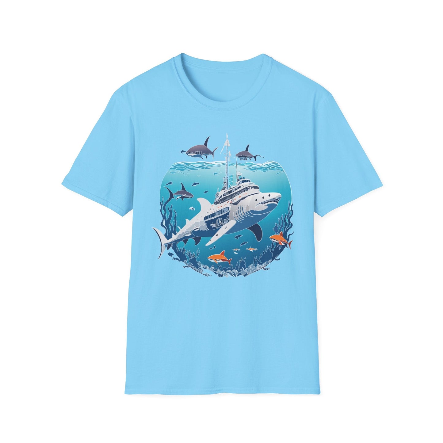 Ocean Tee Shirt Unisex Softstyle 64000 Ring Spun Cotton Art Design Tee For Everyday Comfort