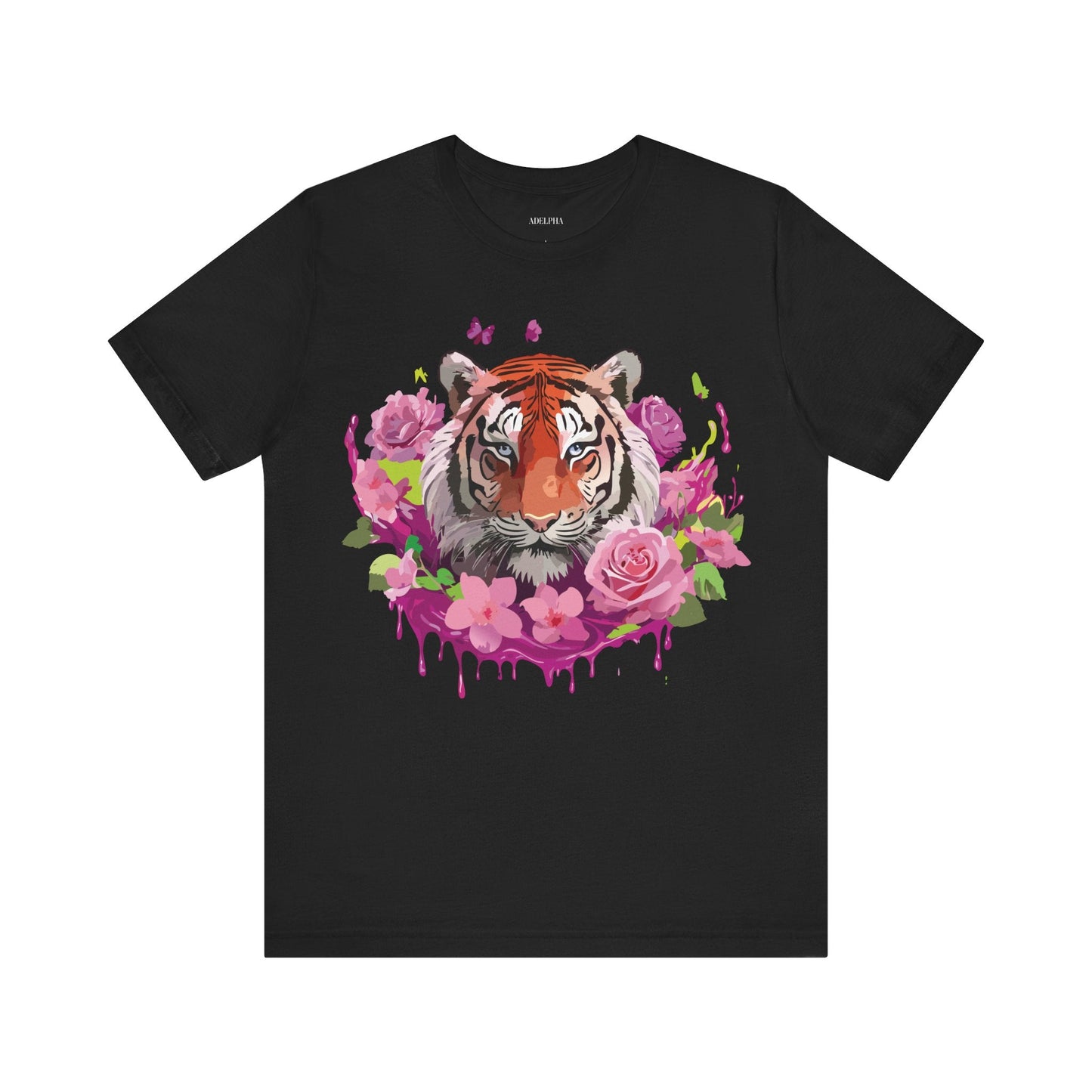 Tiger Graphic Tee Unisex Jersey Short Sleeve Art Design By Adelpha Vintage Inspired Premium